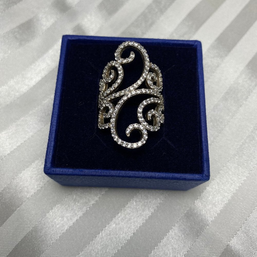 Sterling Silver Cubic Zirconia Swirl Ring